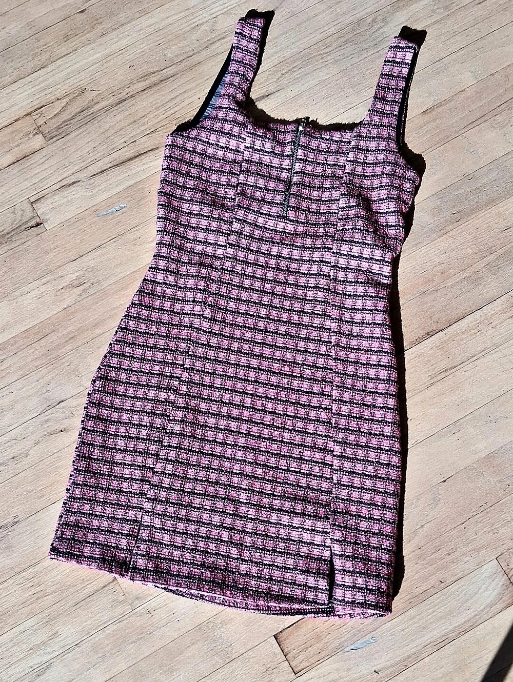 Topshop Checkered Mini Dress in Pink & Black Size 6